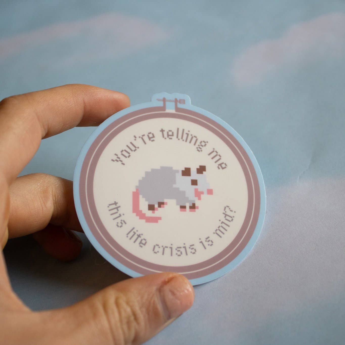 Mid Life Crisis Possum Vinyl Sticker - homesewn