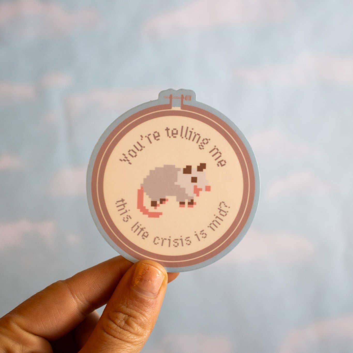 Mid Life Crisis Possum Vinyl Sticker - homesewn