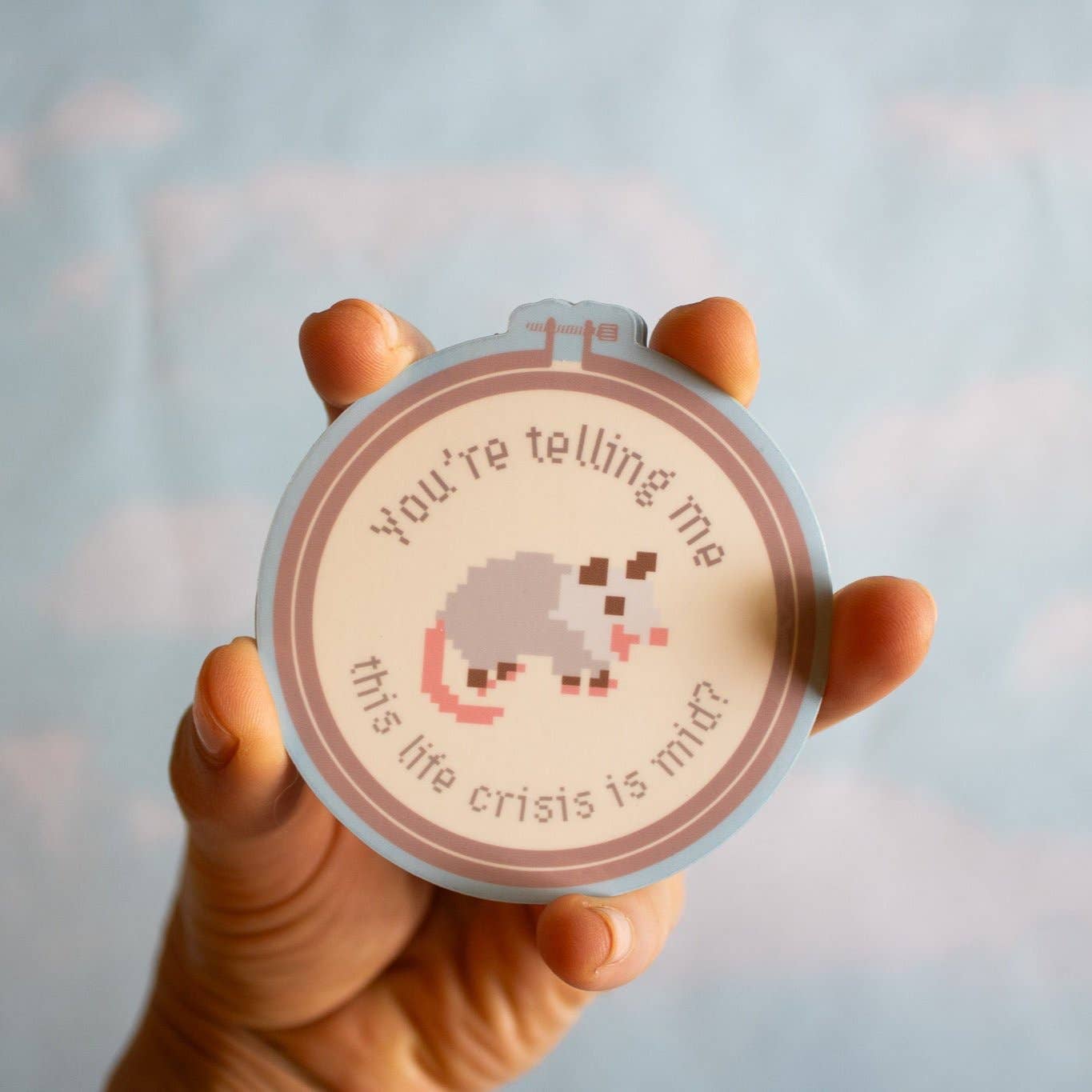 Mid Life Crisis Possum Vinyl Sticker - homesewn