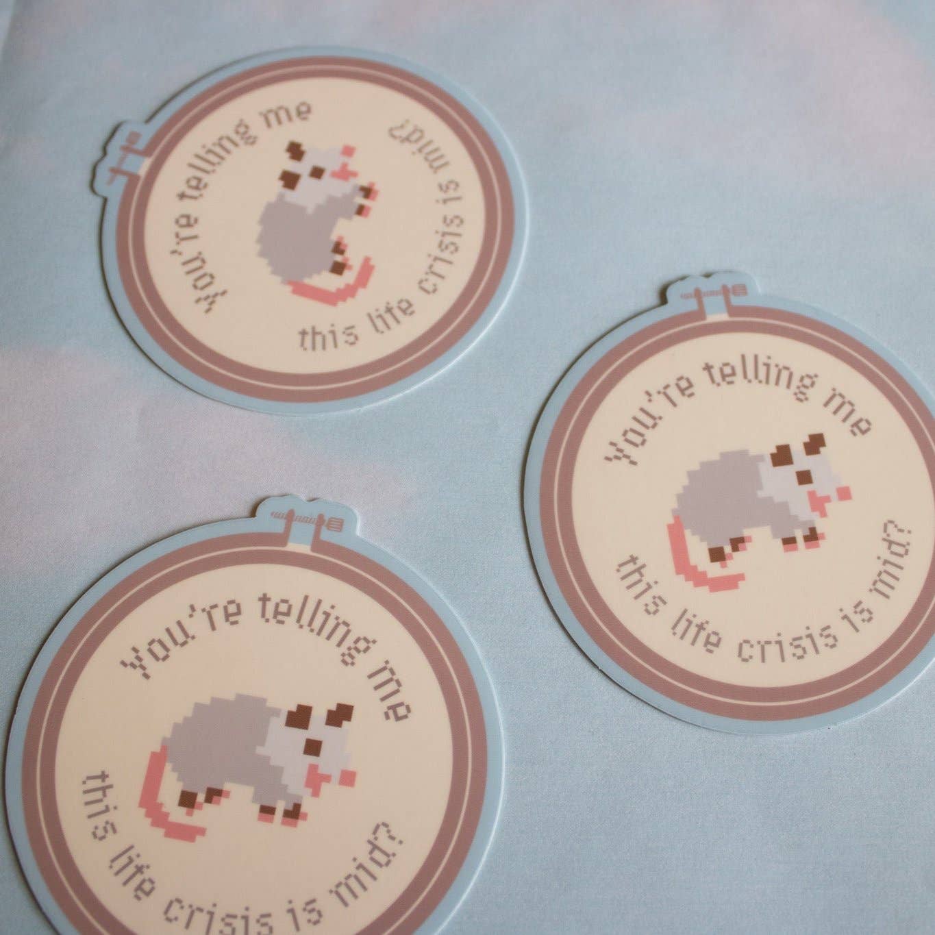 Mid Life Crisis Possum Vinyl Sticker - homesewn