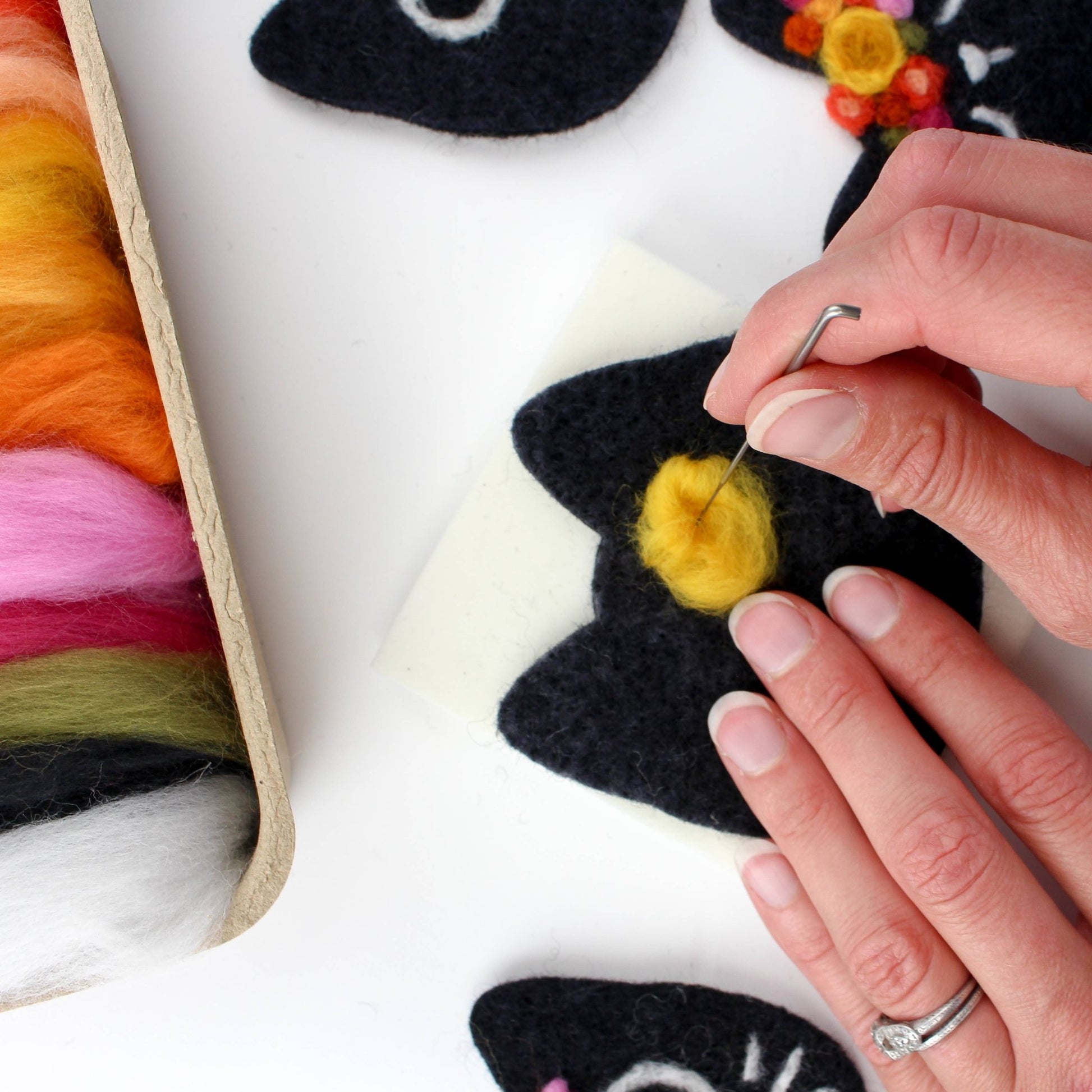 Mini Black Cats Felting Craft Kit  - homesewn