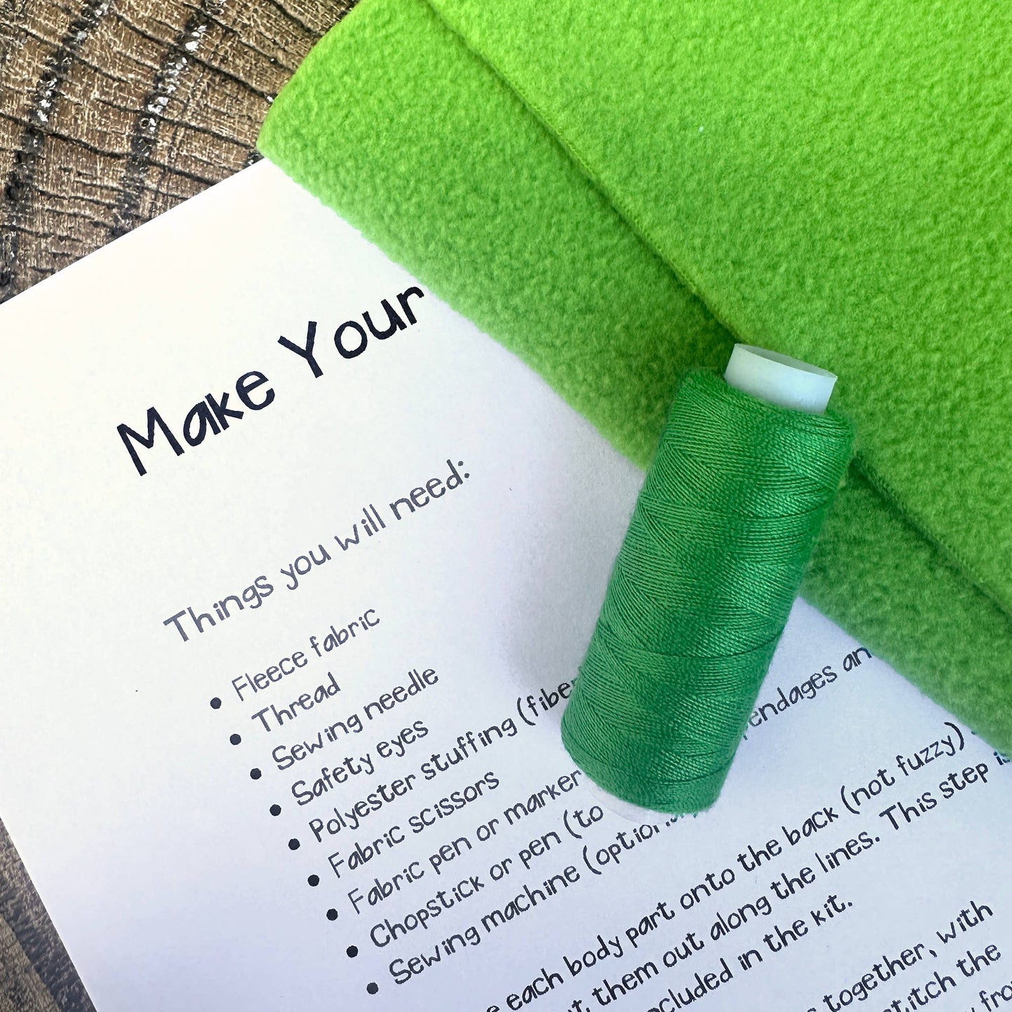 Mini Creature DIY Plush Sewing Kit - Green - homesewn