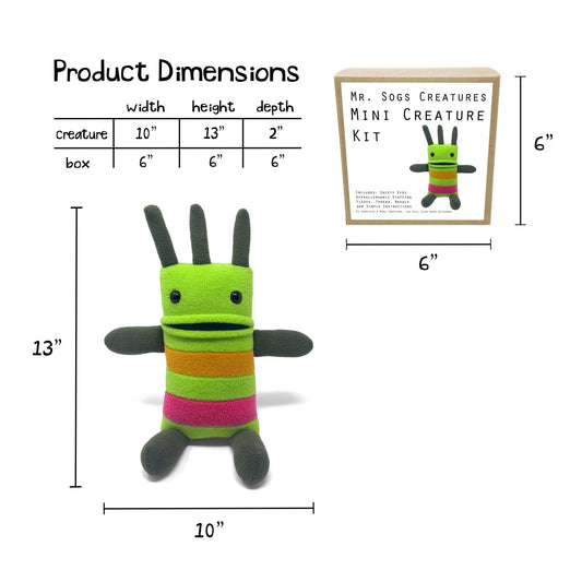 Mini Creature DIY Plush Sewing Kit - Green - homesewn