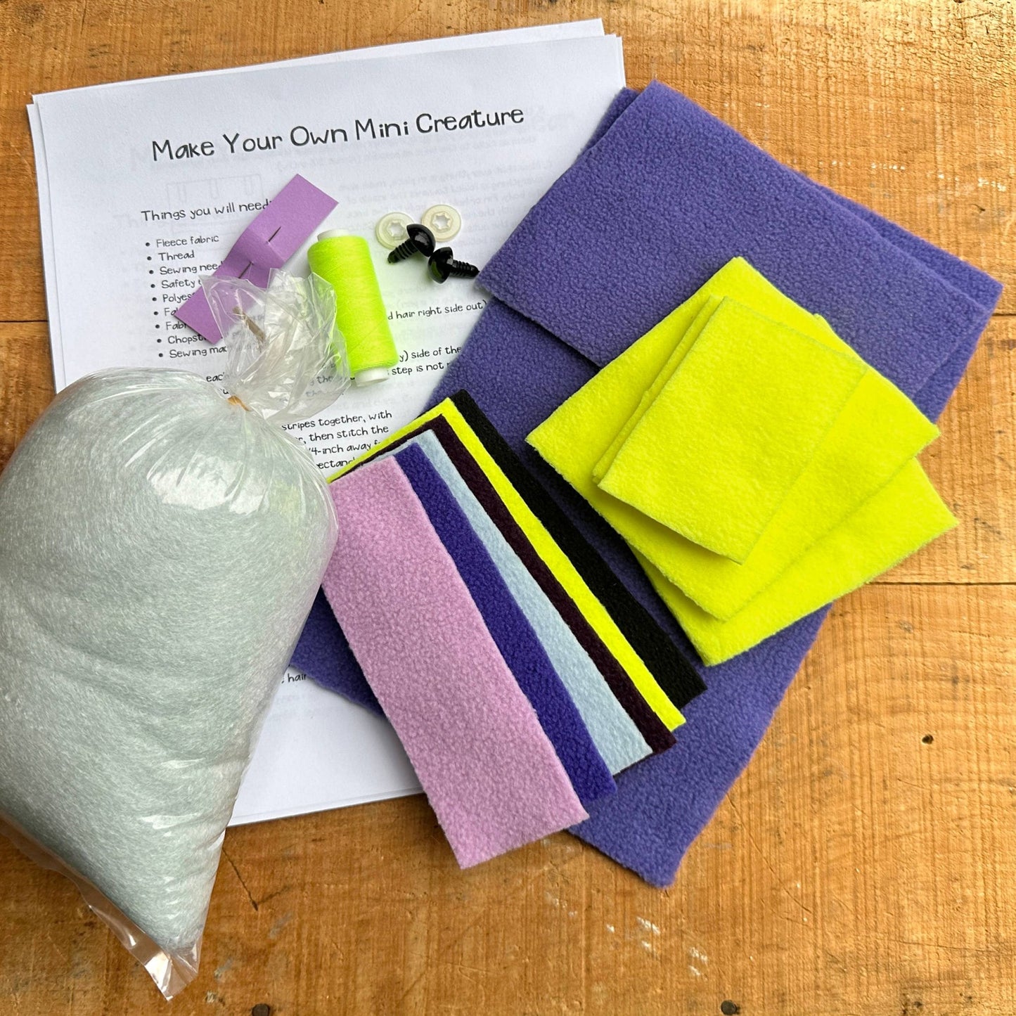 Mini Creature DIY Plush Sewing Kit - Purple - homesewn