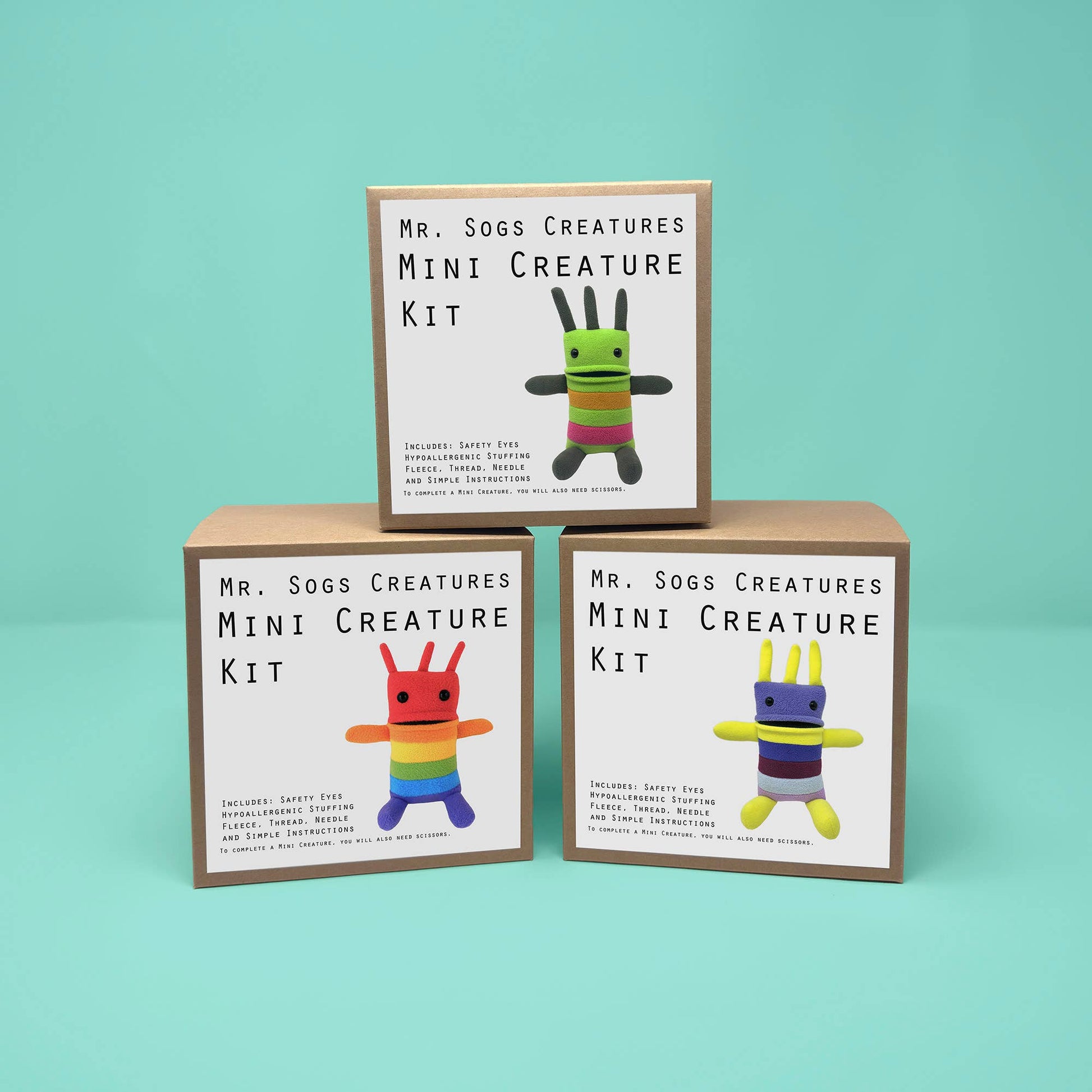 Mini Creature DIY Plush Sewing Kit - Rainbow - homesewn