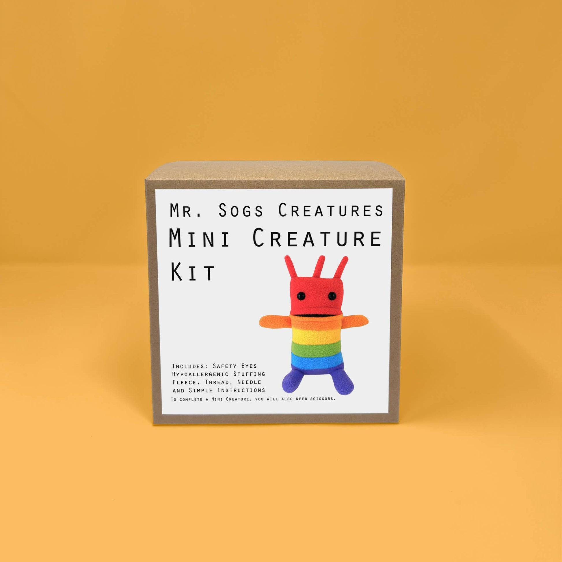 Mini Creature DIY Plush Sewing Kit - Rainbow - homesewn