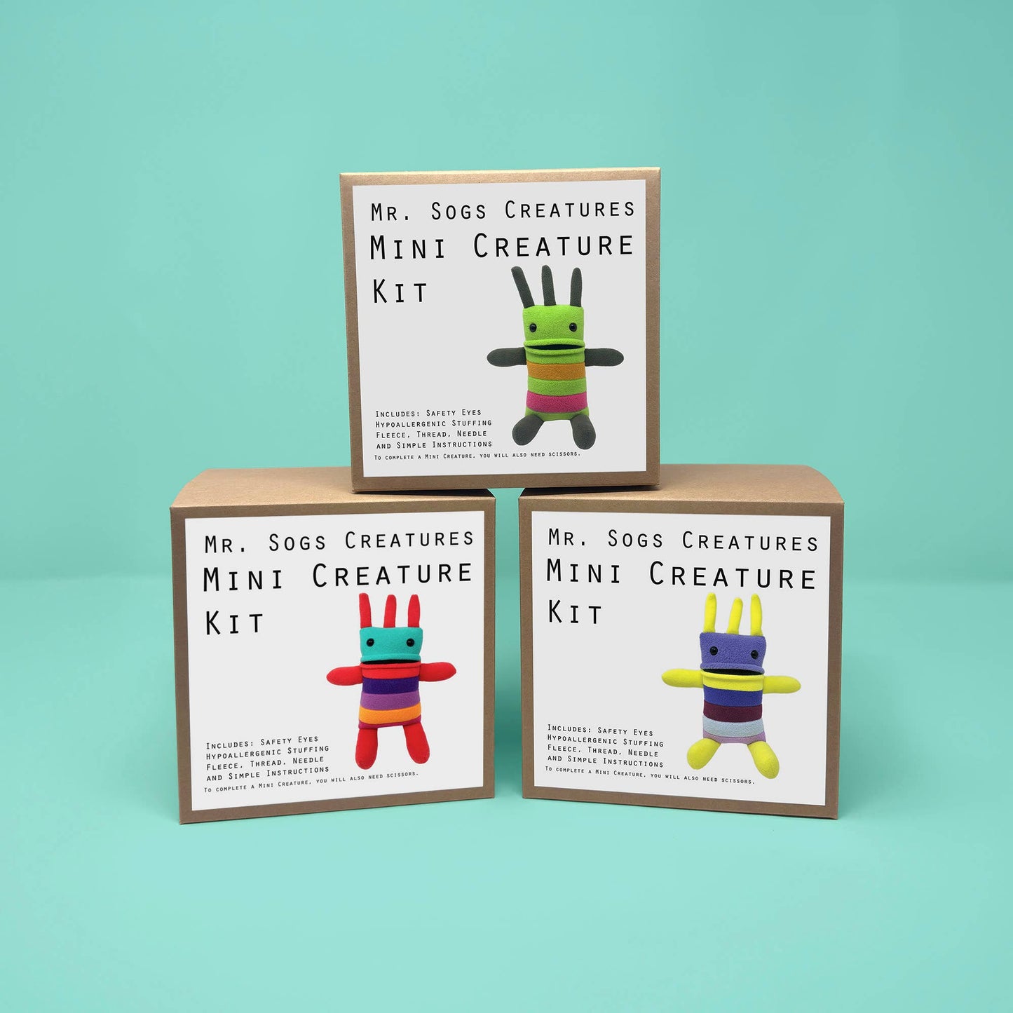 Mini Creature DIY Plush Sewing Kit - Turquoise - homesewn