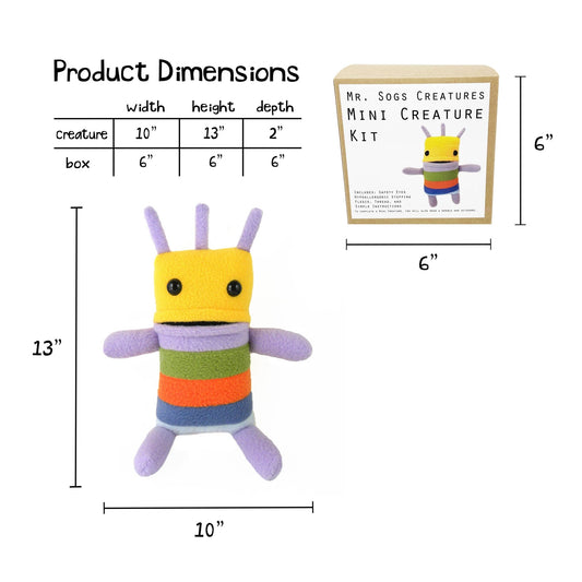 Mini Creature DIY Plush Sewing Kit - Yellow - homesewn