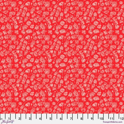 Mini Daisies - Scarlet - Vibrant Botanica - homesewn