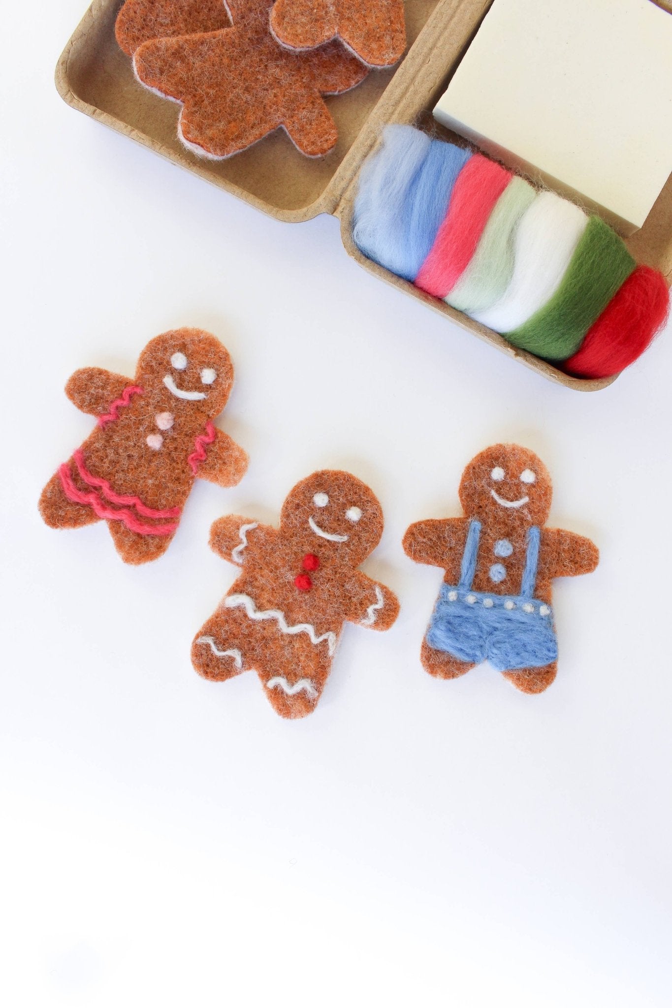 Mini Gingerbread Cookie Felting Craft Kit - homesewn