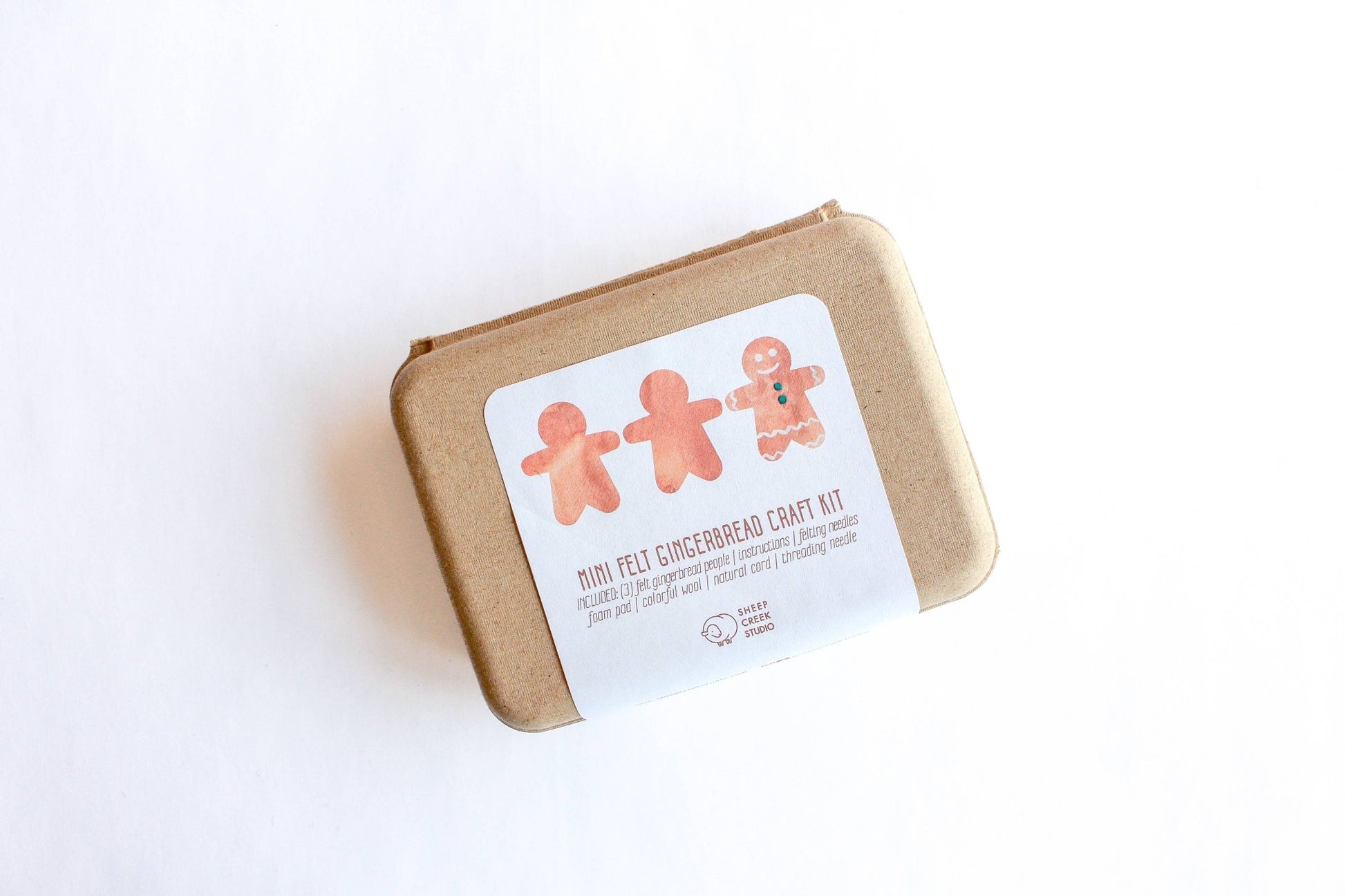 Mini Gingerbread Cookie Felting Craft Kit - homesewn