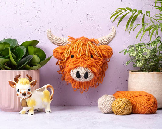 Mini Highland Cow Head Knitting Kit - homesewn