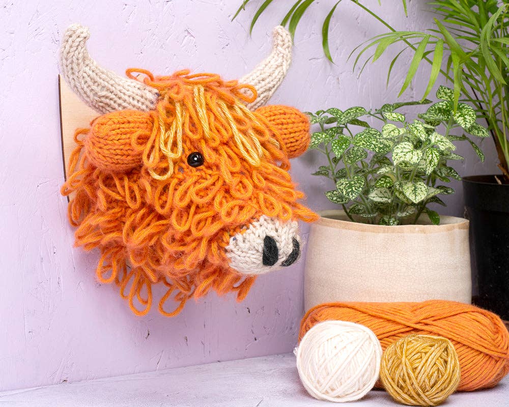 Mini Highland Cow Head Knitting Kit - homesewn