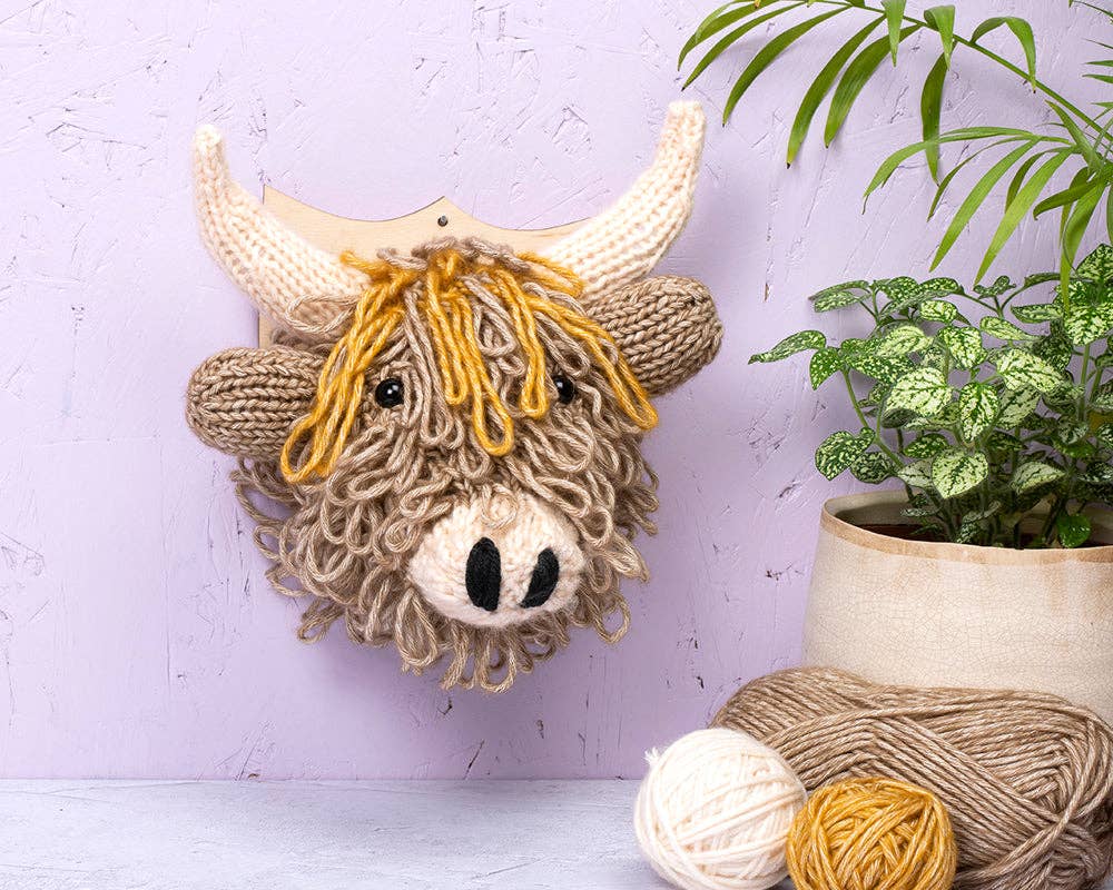 Mini Highland Cow Head Knitting Kit - homesewn