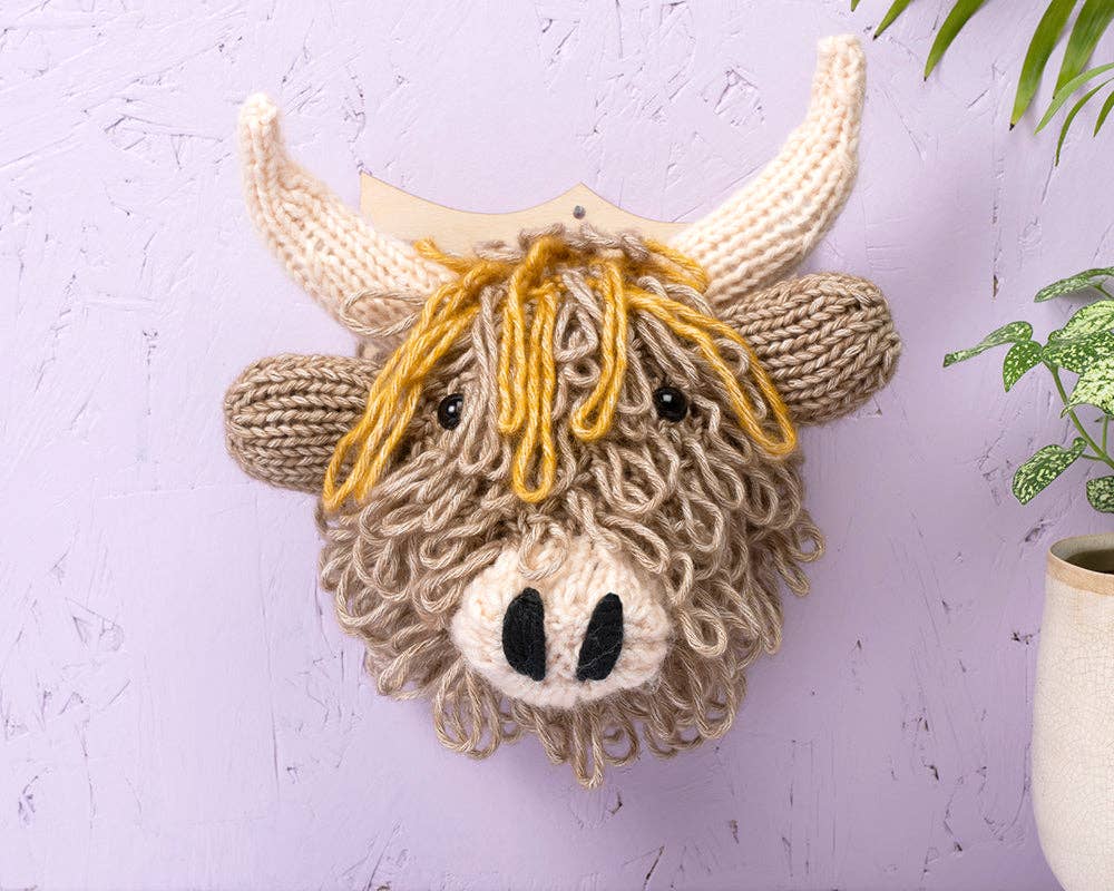 Mini Highland Cow Head Knitting Kit - homesewn