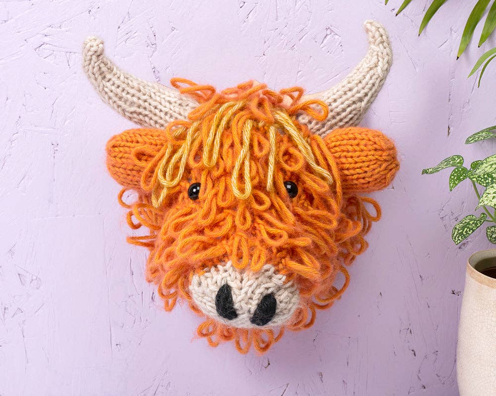 Mini Highland Cow Head Knitting Kit - homesewn