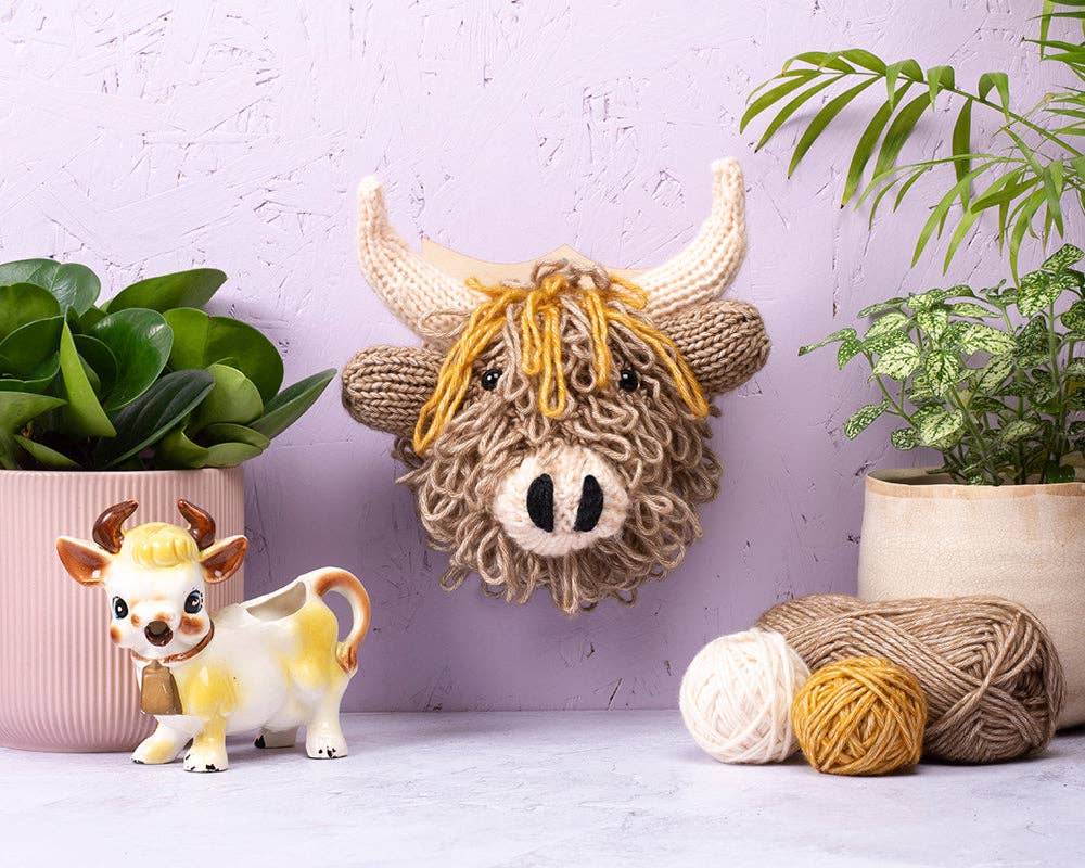 Mini Highland Cow Head Knitting Kit - homesewn