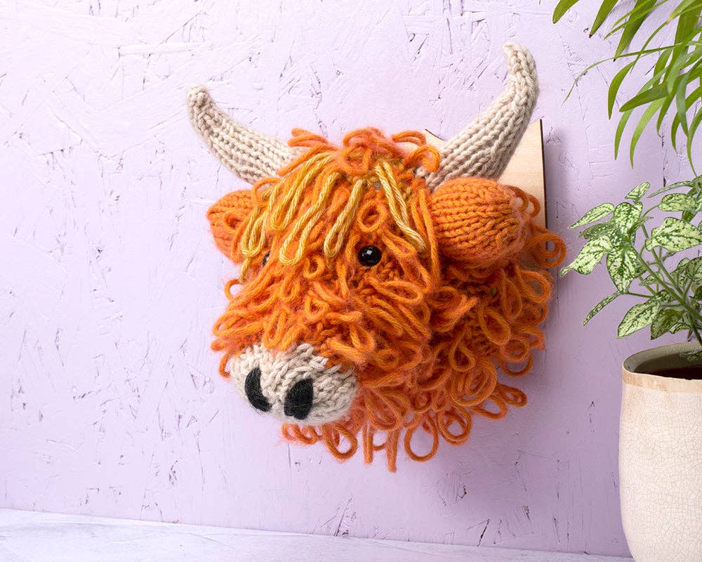 Mini Highland Cow Head Knitting Kit - homesewn
