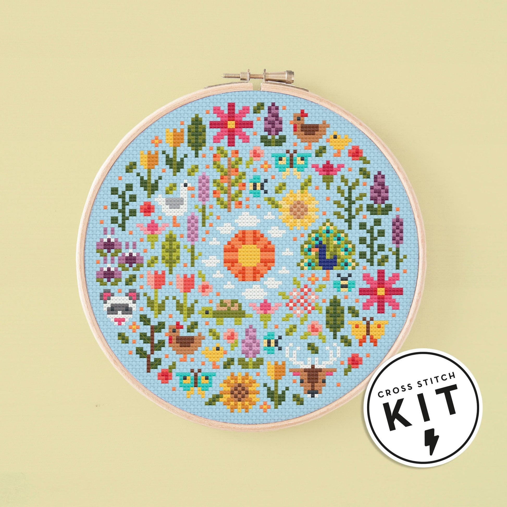 Mini Light Garden Cross Stitch Kit - homesewn