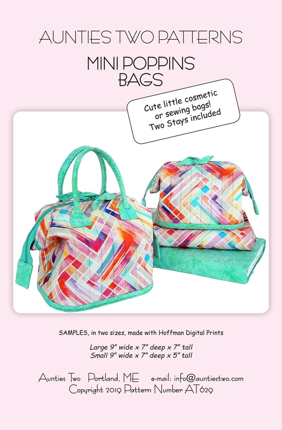 Mini Poppins Bag Paper Pattern with Stays - homesewn