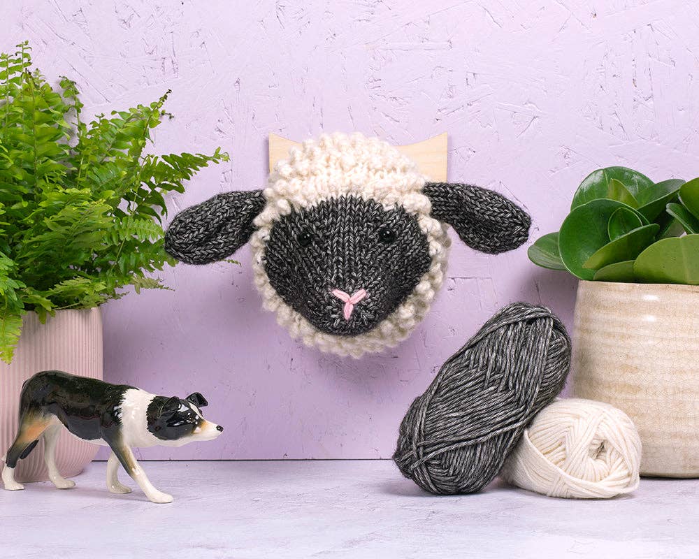 Mini Shropshire Sheep Head Knitting Kit - homesewn