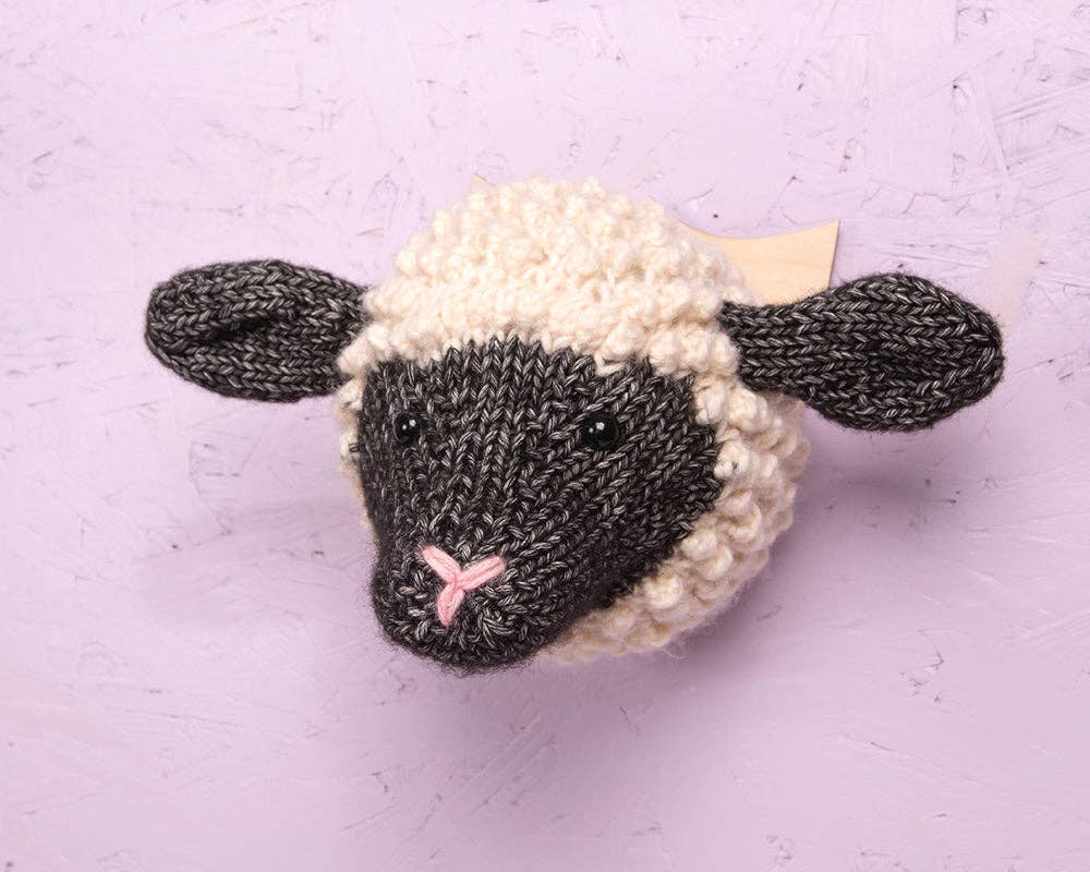 Mini Shropshire Sheep Head Knitting Kit - homesewn