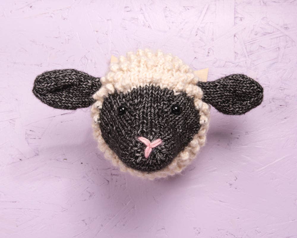 Mini Shropshire Sheep Head Knitting Kit - homesewn