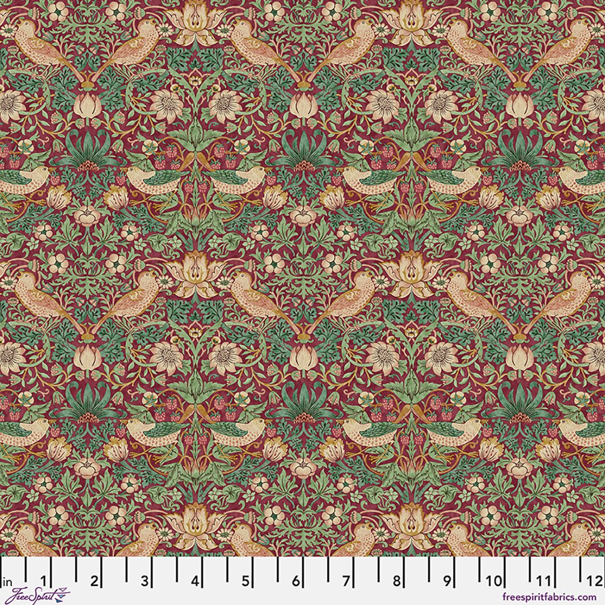 Mini Strawberry Thief - Dawn Rose - William Morris Lodden QUILTING COTTON/POPLIN - homesewn