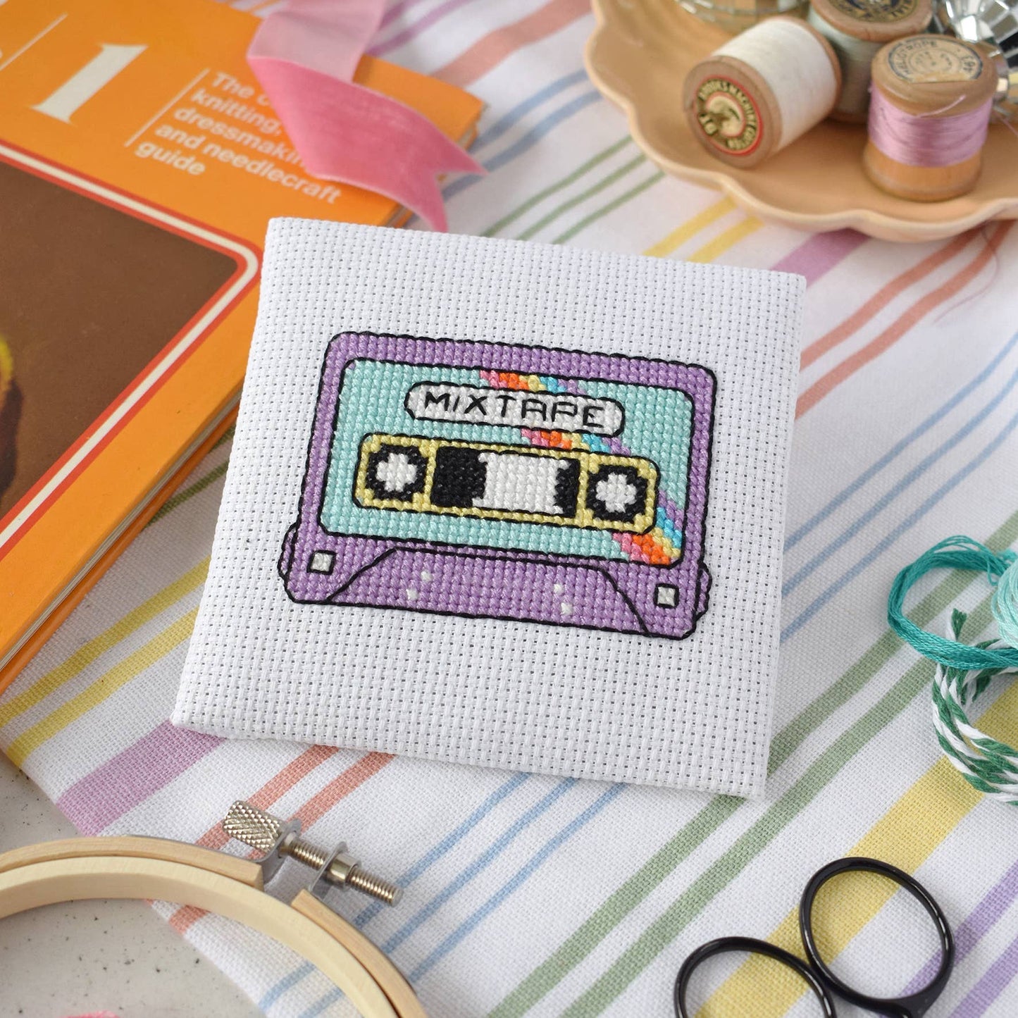 Mixtape Mini Cross Stitch Kit - homesewn