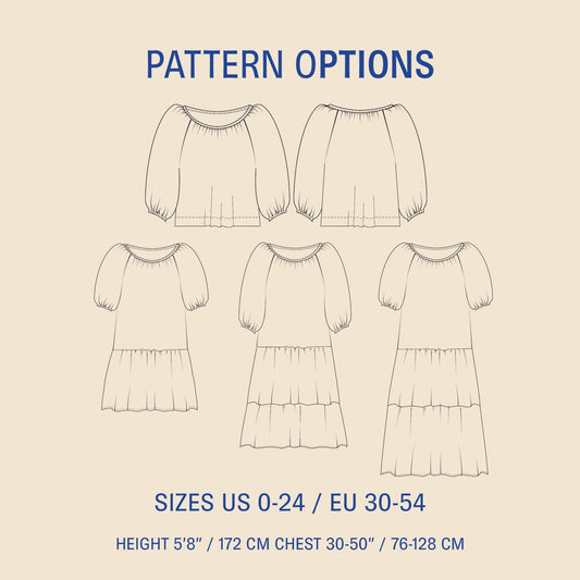 Moira blouse Sewing Pattern PDF DOWNLOAD - homesewn