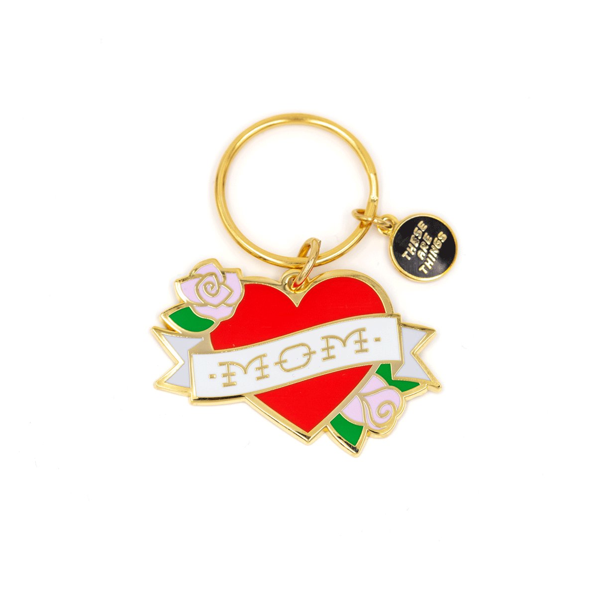 Mom Tattoo Enamel Keychain - homesewn