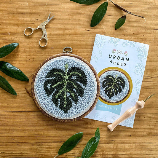 Monstera Begin To Punch Needle Kit - homesewn