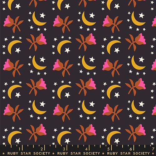 Moonflower - Black - Catnap QUILTING COTTON/POPLIN - homesewn