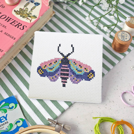 Moth Mini Cross Stitch Kit - homesewn