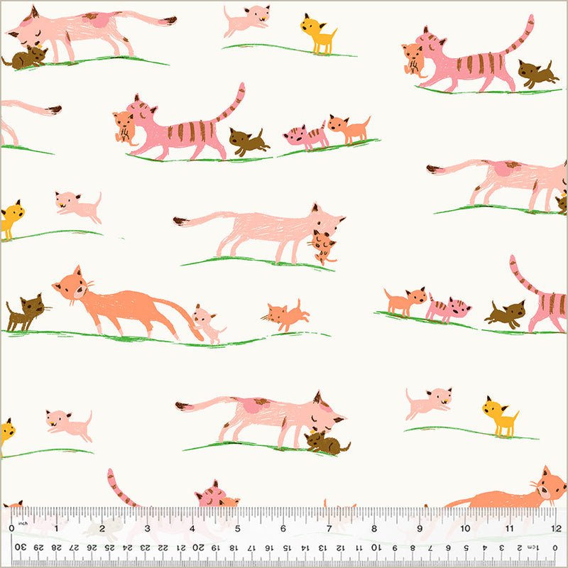 Mother Cats - Cream - Heather Ross Studio Edit - homesewn