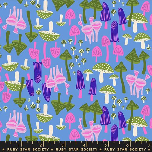 Mushroom Land - Lindley Blue - Hello Alice - QUILTING COTTON/POPLIN - homesewn