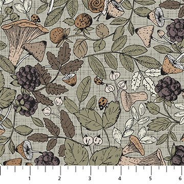 Mushrooms - Green - Grasslands - homesewn