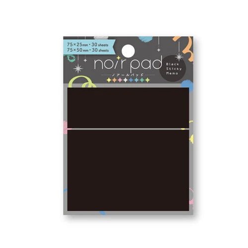Nakabayashi Black Sticky Notes for gel pens - homesewn
