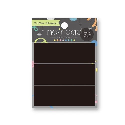 Nakabayashi Black Sticky Notes for gel pens - homesewn