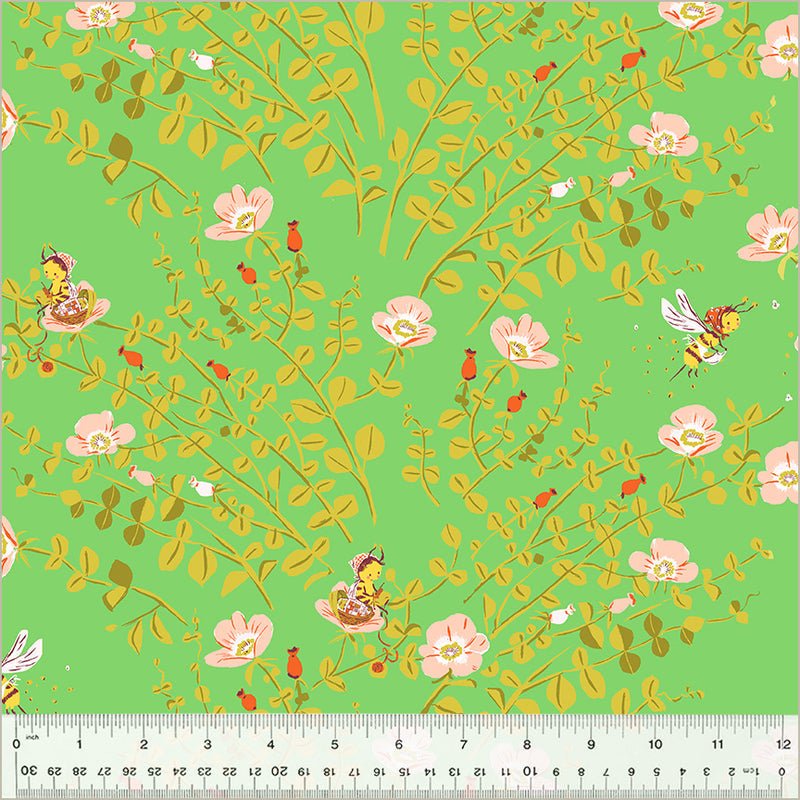 Nanny Bee - Green - Heather Ross Studio Edit - homesewn