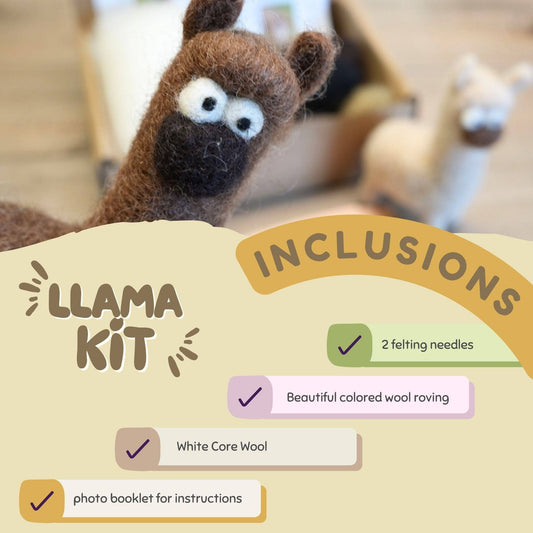 Needle Felting Llama Kit - homesewn