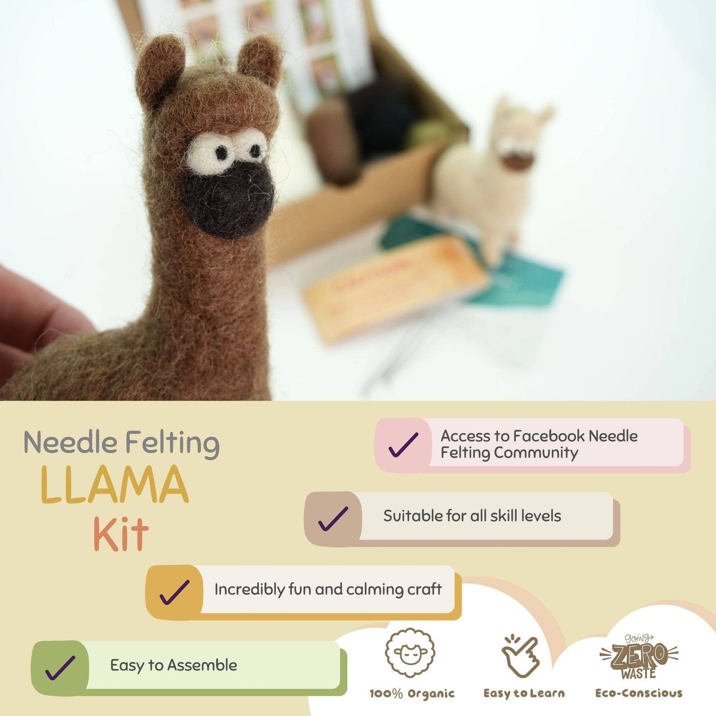 Needle Felting Llama Kit - homesewn