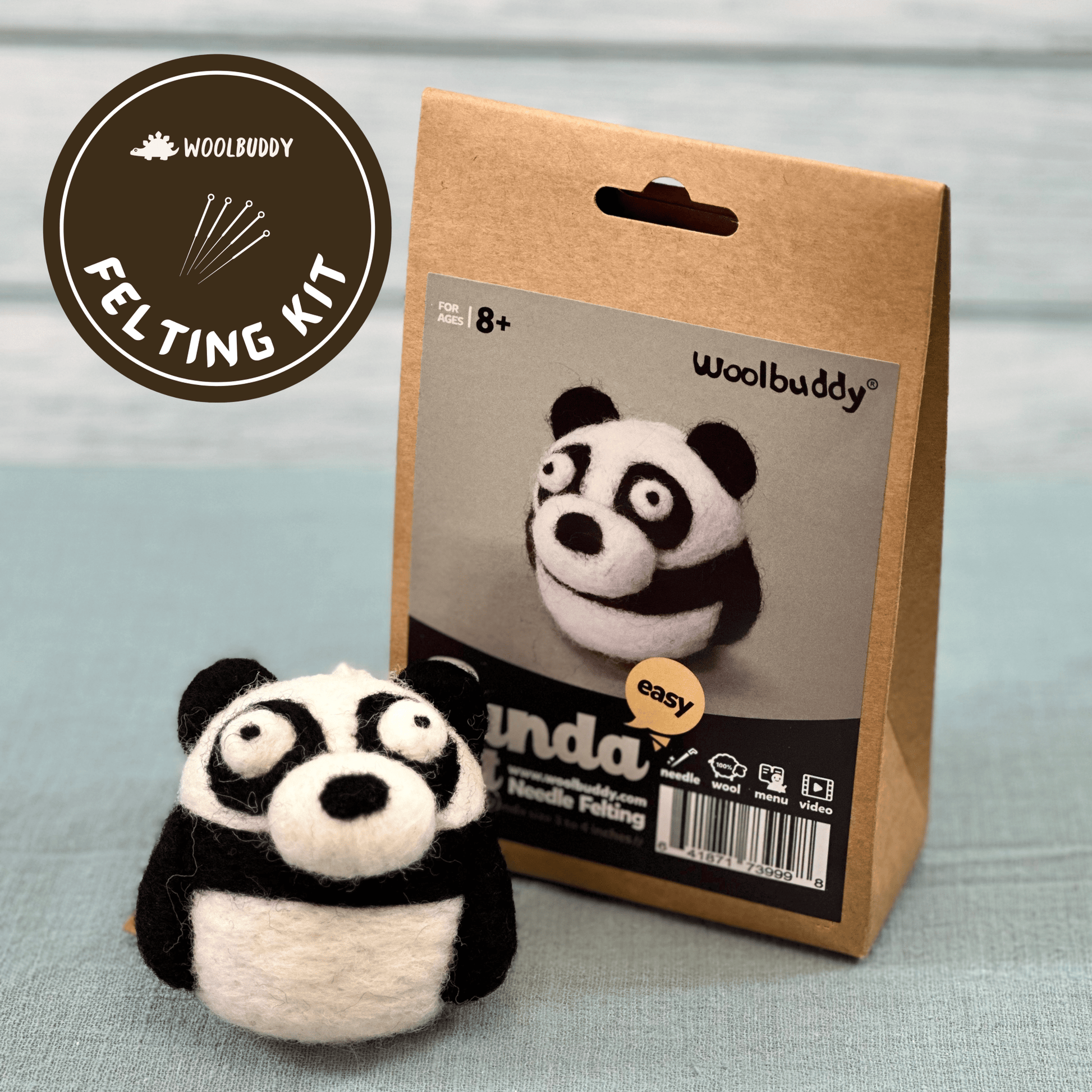 Needle Felting Panda Kit - homesewn