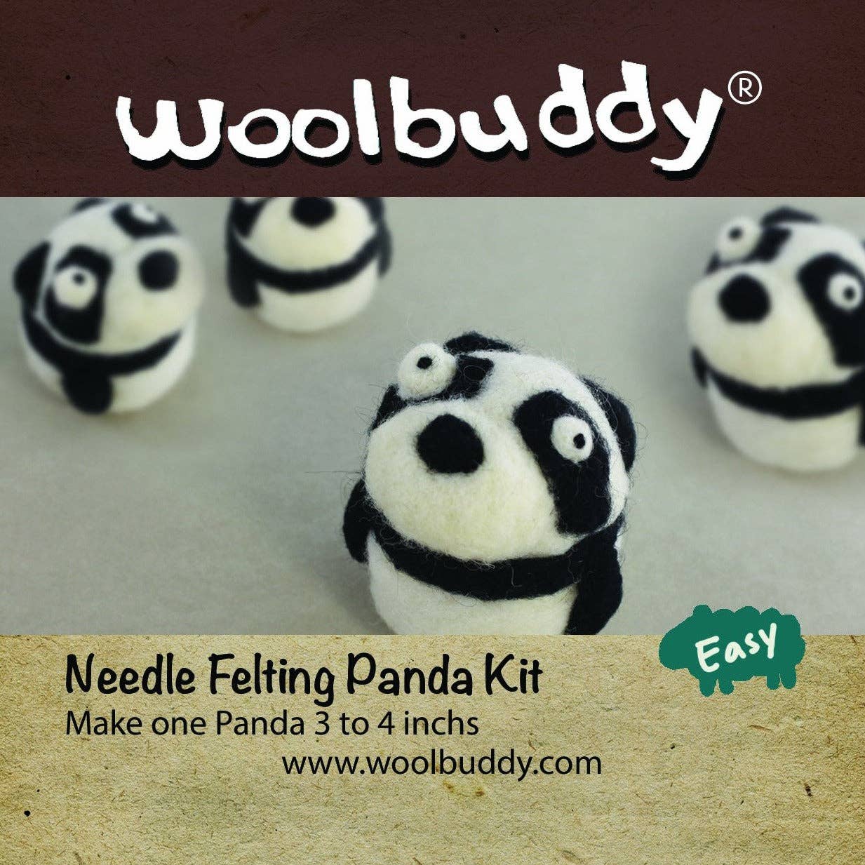 Needle Felting Panda Kit - homesewn