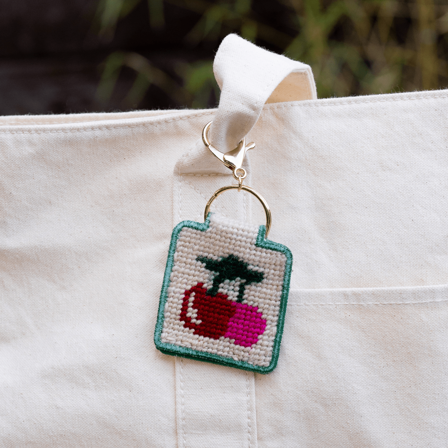 Needlepoint Keychain Kit - Cherries - homesewn