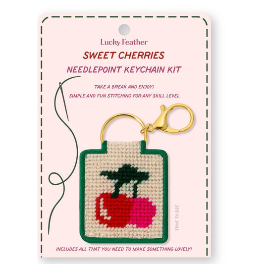 Needlepoint Keychain Kit - Cherries - homesewn