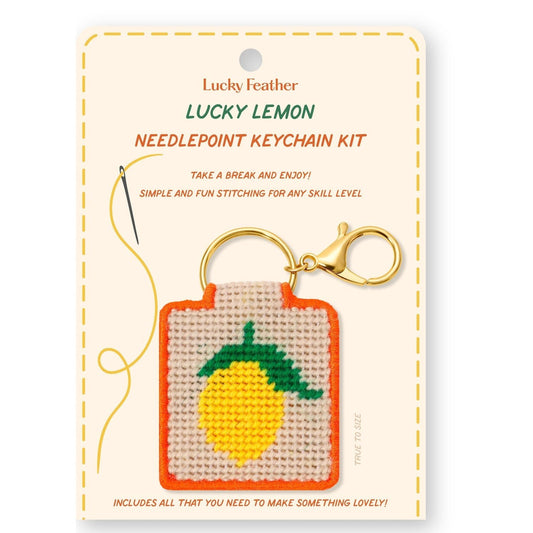 Needlepoint Keychain Kit - Lemon - homesewn