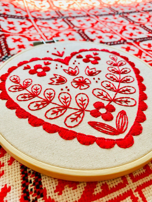 NEW! Nordic Heart Complete Embroidery Kit - homesewn