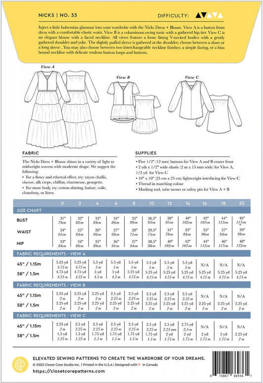 Nicks Dress & Blouse Pattern - homesewn