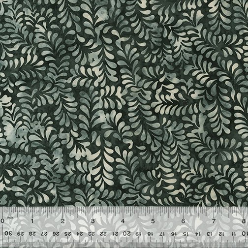 Noir - Vines - Noir - BATIK Cotton Fabric - homesewn